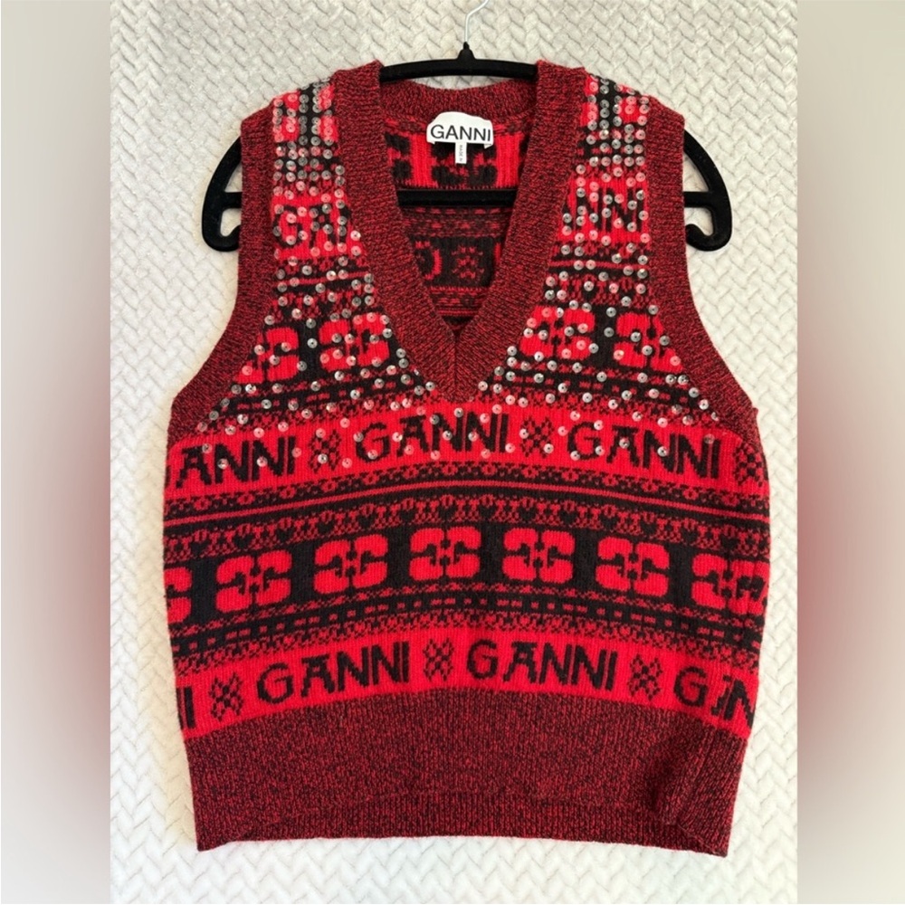Ganni sequin vest